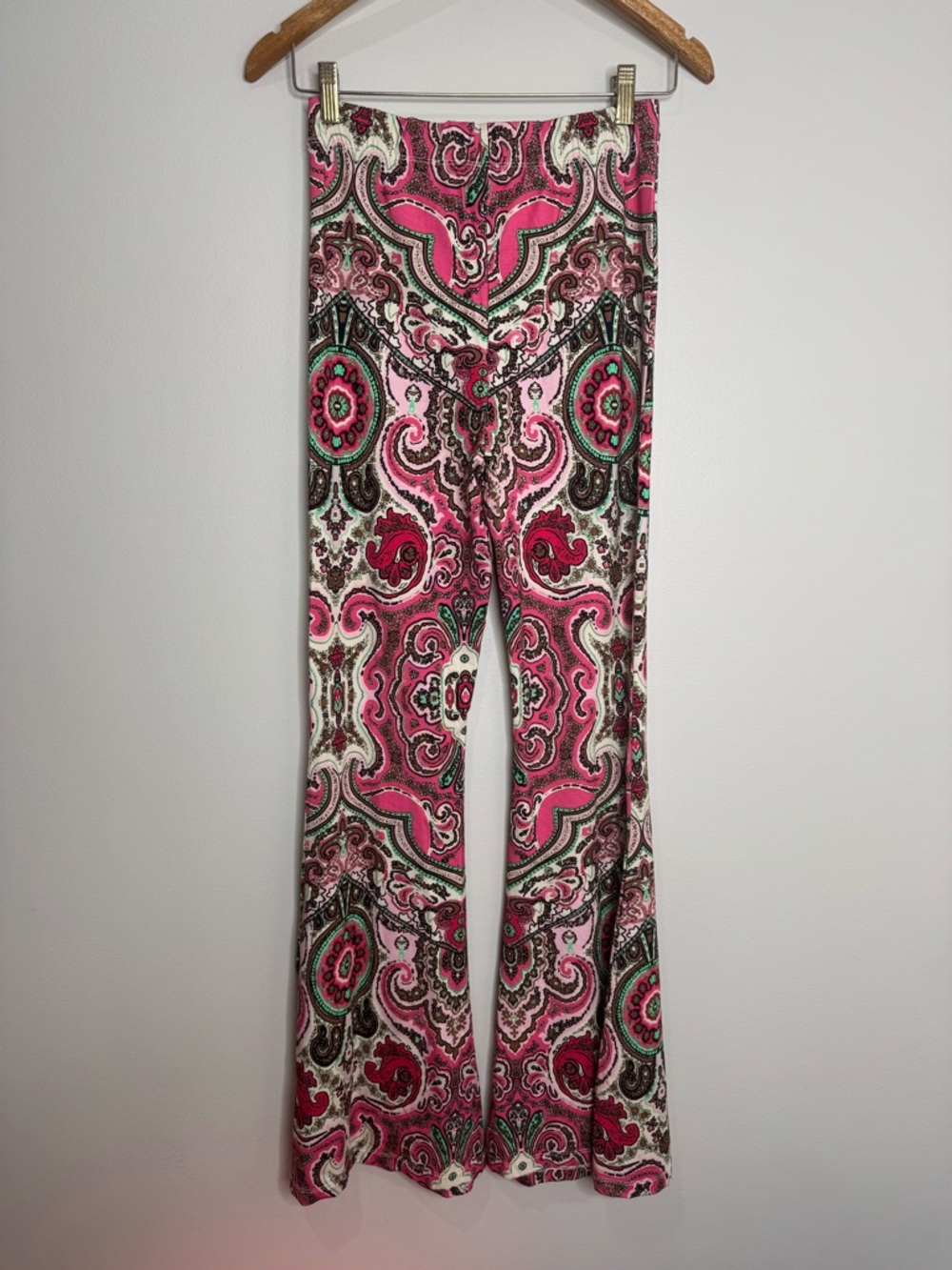 NWT Free People Harper Pull-on Flare Stretch Pant Paisley 70s Style Size Small - Picture 7 of 8